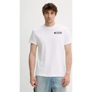 Pánské tričko Bavlněné tričko G-Star pánské, bílá barva, s potiskem, D26047-C336 D26047.C336 00X, vel. M