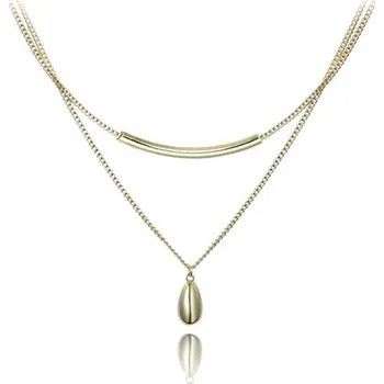 Náhrdelník Elegantní zlacený dvojitý stříbrný náhrdelník JMAS0294GN47 + dárek zdarma