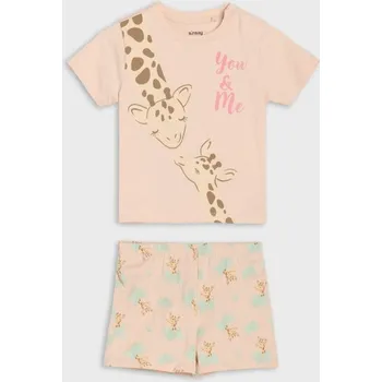 Dívčí spodní prádlo Sinsay - Dvoudílná pyžamová souprava - pastelová růžová - 117DP-03X - 117DP-03X-80