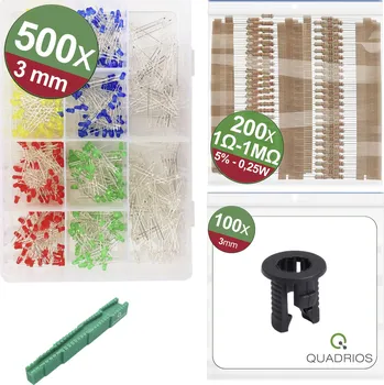 Dioda Quadrios 24O195 sada LED červená, zelená, žlutá, modrá, bílá 20 mA 3 V
