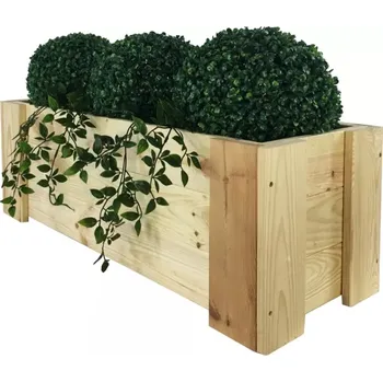 Vyvýšený záhon BIO FLAME Dřevěný květináč 80x33 cm, borové dřevo