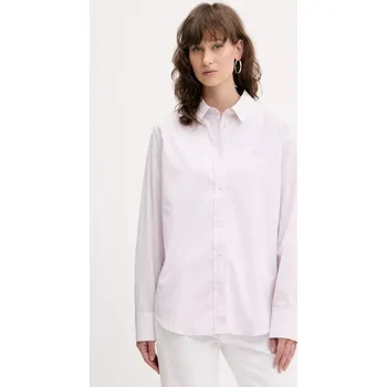 Pánská košile Bavlněná košile Guess Jeans W5GH68.WH7Q1 růžová 03X, vel. M