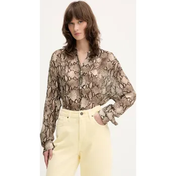 Dámská košile HUGO Košile The Boyfriend 50539779 Hnědá Oversize 40