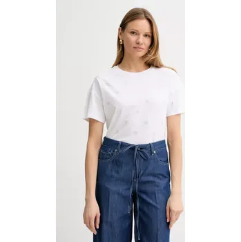 Dámské tričko Bavlněné tričko Liu Jo dámské, bílá barva, WA5147.JS923 00X, vel. M