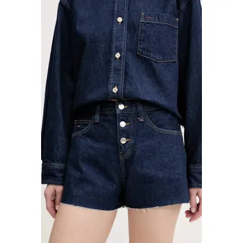 Dámské kraťasy Džínové šortky Tommy Jeans dámské, tmavomodrá barva, high waist, DW0DW20094 59J, vel. 27
