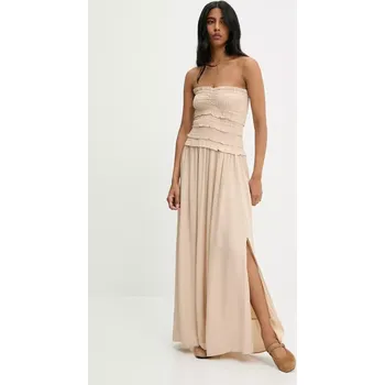 Dámské šaty Lněné šaty Answear.LAB 91220.tos hnědá 84X, vel. S