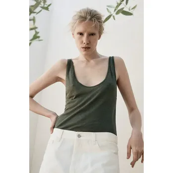 Plátěný top MUUV. CACHE lniana.koszulka.CACHE zelená 81X, vel. M