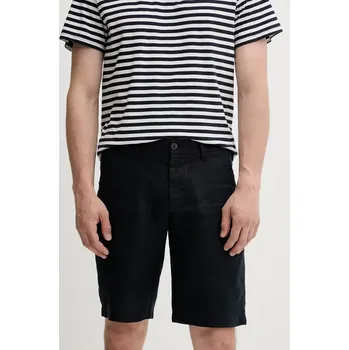 Pánské kraťasy Lněné kraťasy Marc O'Polo pánské, tmavomodrá barva, M24003915000 59X, vel. 33