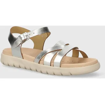 Dámské sandále Dětské kožené sandály Geox SANDAL SOLEIMA J45GSA.000CF.36.39 stříbrná SLV, EUR 39