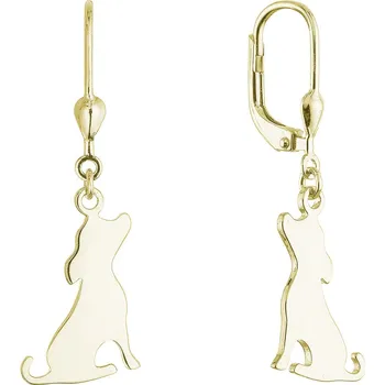 Náušnice Pozlacené stříbrné náušnice psi 61130