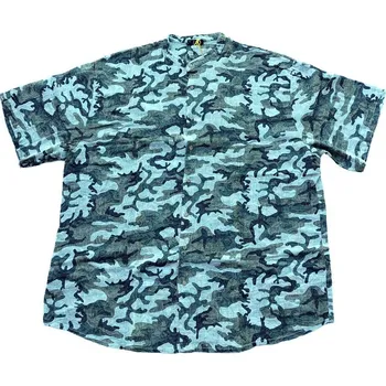 Pánská košile khaki vojenská bez límečku s krátkým rukávem 6XL - 8XL Maxfort ODE-MAX-2277050 - 8XL