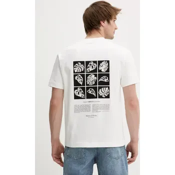 Pánské tričko Bavlněné tričko Marc O'Polo pánské, bílá barva, 524206451260 00X, vel. S