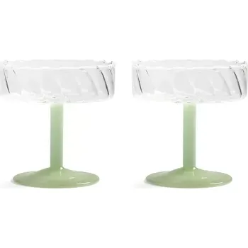 Sklenice Sklenice na šampaňské &k amsterdam 2-pack zelená barva 347.06 07X