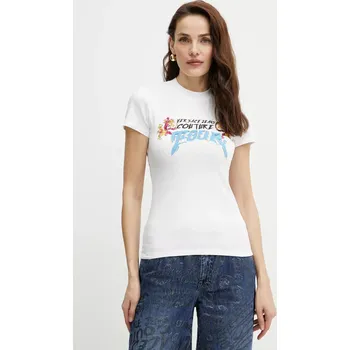 Dámské tričko Tričko Versace Jeans Couture dámské, bílá barva, 78HAH606 J0035 78HAH606.J0035 00X, vel. M