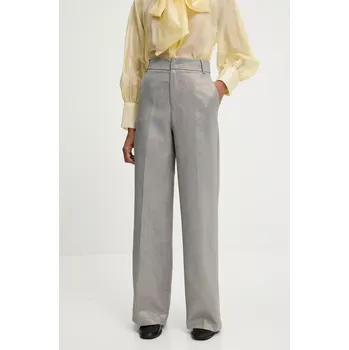 Dámské kalhoty Kalhoty Answear.LAB dámské, stříbrná barva, high waist VS12765PA.ims SLV, vel. M