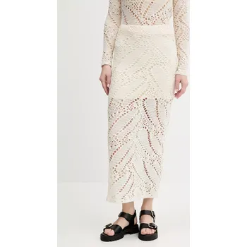 Dámská sukně Sukně Desigual WOOLF béžová barva, maxi, pouzdrová, 25SWFK04 01X, vel. XS