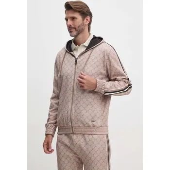 Pánská mikina Mikina Joop! pánská, béžová barva, s kapucí, vzorovaná, 30042915 08X, vel. S
