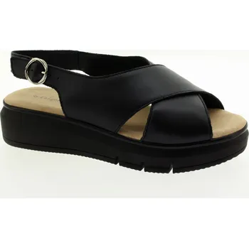 Dámské sandále EASY'N ROSE Dámské kožené černé sandály 797-001-NERO-255 Velikost 40