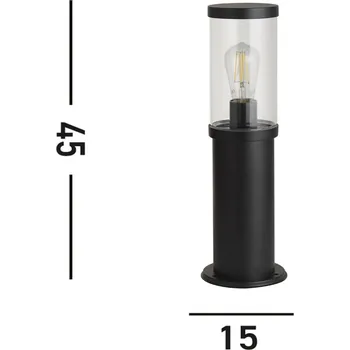 Lampička Searchlight Podstavné svítidlo Bakerloo, IP44, černé, výška 45 cm, kovové černá, čirá 1 x 60 W - Doprava zdarma