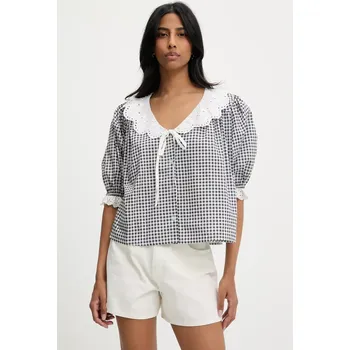 Dámská halenka Bavlněná halenka Answear.LAB dámská, černá barva, vzorovaná 12422.fos 99X, vel. S/M