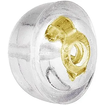 Náušnice Zarážka na náušnice silikonová pozlacená P0561