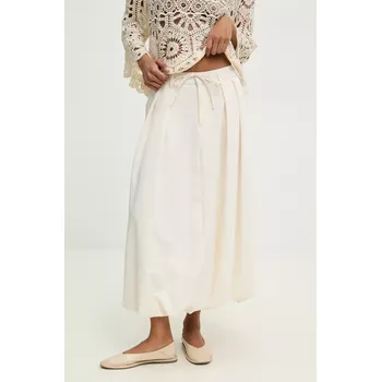 Dámská sukně Sukně Answear.LAB béžová barva, midi, áčková LD2212.hos 01X, vel. S