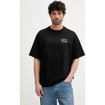 Pánská móda Bavlněné tričko Calvin Klein Jeans LV04RC808G černá 99X, vel. M