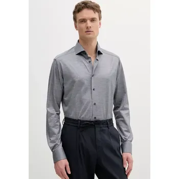 Pánská košile Bavlněná košile Eton pánská, šedá barva, slim, s italským límcem, 100013016 90X, vel. 43