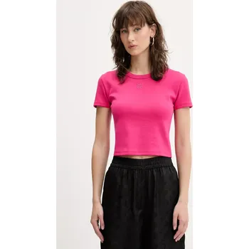 Dámské tričko Tričko HUGO Delanor dámské, oranžová barva, 50512000 42X, vel. S