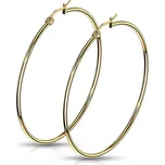 Zlacené ocelové náušnice - kruhy 60 mm