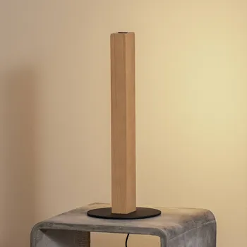 Lampička TK Lighting LED stolní lampa Teo, buk, 42 cm, dotykový stmívač buk, černý LED 6 W celkem - Doprava zdarma