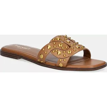 Dámské pantofle Kožené pantofle Twinset dámské, hnědá barva, 251TGT072 251TGT072.00057 88X, EUR 36
