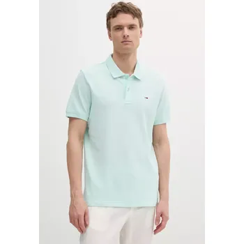 Pánské oblečení Bavlněné polo tričko Tommy Jeans DM0DM20226 tyrkysová 60X, vel. S