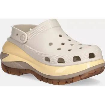 Dámské pantofle Pantofle Crocs Classic Mega Crush Clog dámské, béžová barva, na platformě, 207988.0LM 12X, EUR 39/40