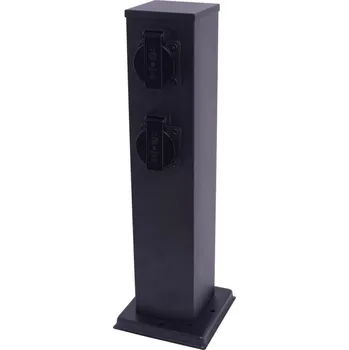 Venkovní osvětlení Venkovní zásuvkový sloupek 2Z SCHUKO 230V IP44 40 cm černá