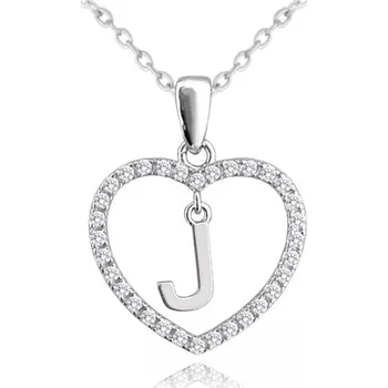Náhrdelník Stříbrný náhrdelník se srdíčkem a písmenem J JMAS900JSN45