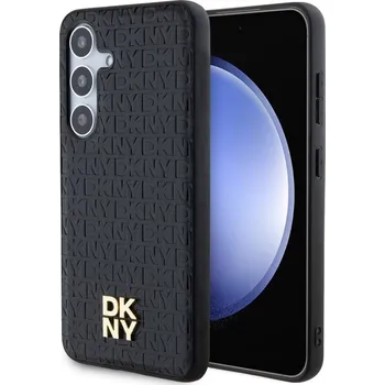 Náhradní kryt pro mobilní telefon DKNY PU Leather Repeat Pattern Stack Logo Magsafe zadní kryt pro Samsung Galaxy S24+ Black