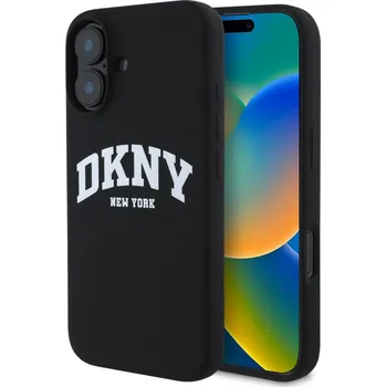 Náhradní kryt pro mobilní telefon DKNY Liquid Silicone Arch Logo MagSafe zadní kryt pro iPhone 16 Plus Black