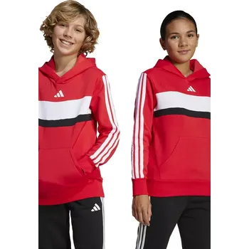 Chlapecká mikina Dětská mikina adidas červená barva, s kapucí, vzorovaná, JI6212 29X, vel. 128