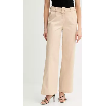 Dámské kalhoty Kalhoty Guess AURORA dámské, béžová barva, high waist, W5GB13 WH5M2 W5GB13.WH5M2 08X, vel. S