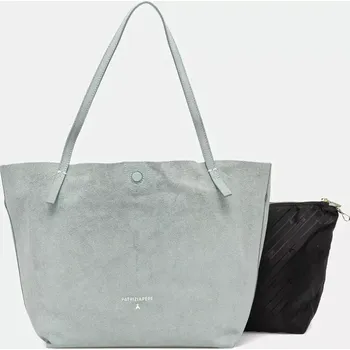 Oboustranná kožená kabelka Patrizia Pepe tyrkysová barva, 2B0130 L153 2B0130.L153 06X, vel. ONE SIZE