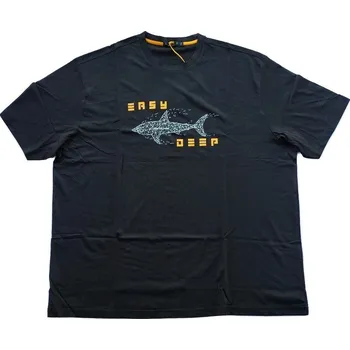Pánské tričko černé s potiskem EASY DEEP 5XL - 8XL krátký rukáv Maxfort ODE-MAX-2255999 - 5XL