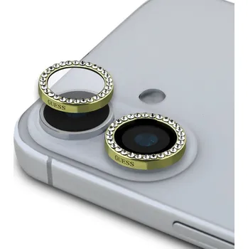 Náhradní kryt pro mobilní telefon Guess Fixed Glliter Ochrana Čoček pro iPhone 16/16 Plus Gold