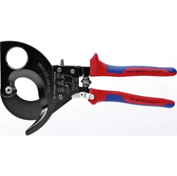 Kleště Knipex 95 31 280 95 31 280 štípací kleště na kabely s ráčnou hliníkový a měděný kabel, jedno- a vícežilový, 52 mm, 380 mm²
