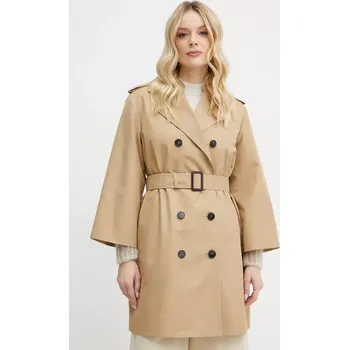 Dámský kabát Trench kabát Weekend Max Mara dámský, béžová barva, přechodný, dvouřadový, 2515021031600 80X, vel. 36