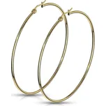 Zlacené ocelové náušnice - kruhy 70 mm