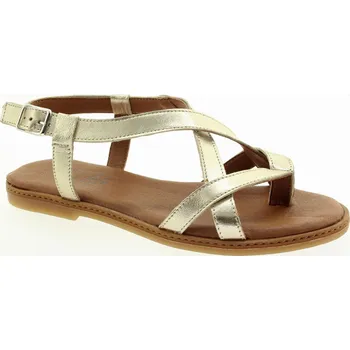 Dámské sandále EASY'N ROSE Dámské kožené platinové sandály 839-024-PLATINO-255 Velikost 38