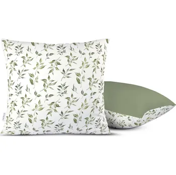 Povlečení DARRÉ Bavlněný povlak na polštář Ozvěny listů lesní zelený - duo Velikost: 70 x 90