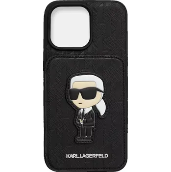 Pouzdro na mobilní telefon Obal na telefon Karl Lagerfeld iPhone 15 Pro Max černá barva, KLHCP15XSAKKNSCK 99X, vel. ONE SIZE