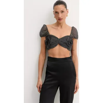 Top Elisabetta Franchi dámský, černá barva, TO03652E2 99A, vel. 36
